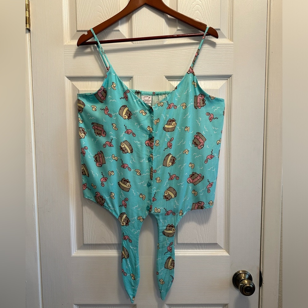 Pusheen Front Tie Tank